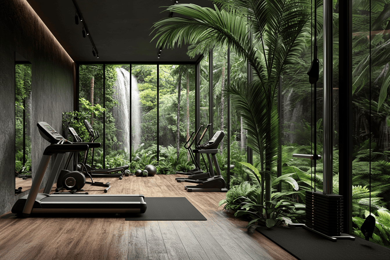 Sportiniai treniruokliai modernioje sporto salėje